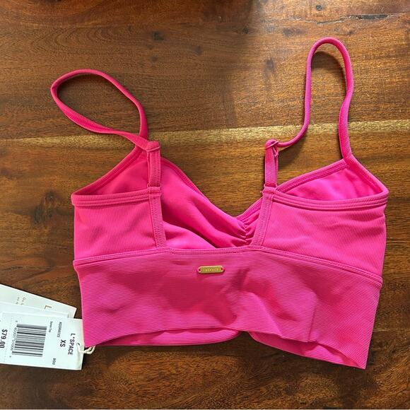 L*Space Active Soren Top Cinched Sports Bra Tank Bougainvillea Pink NWT Size XS - Picture 5 of 6